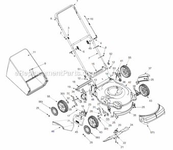 Page A Diagram and Parts List for 11A-439P701  Yard Man Lawn Mower